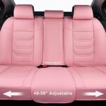TIEHESYT Pink Leather Car Seat Covers Full Set Waterproof Universal Fit - Image 6