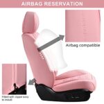 TIEHESYT Pink Leather Car Seat Covers Full Set Waterproof Universal Fit - Image 4