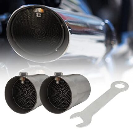 2 Pcs Exhaust Baffle Silencer Exhaust DB Killer Silencer Muffler Fit for 1.9 inch Motorcycle Exhaust Pipe-C