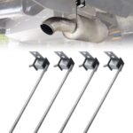 Aupar 4 Pack Exhaust Hanger Rod, Universal Muffler Hanger Rod with Rubber Isolator Compatible with Most Exhaust System