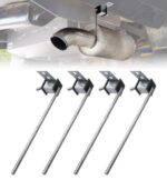 Aupar 4 Pack Exhaust Hanger Rod, Universal Muffler Hanger Rod with Rubber Isolator Compatible with Most Exhaust System