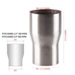 BARTOO Universal 2.5-3" Stainless Steel Exhaust Adapter Pipe Connector Joint - Image 8