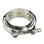 AKIHISA 2 Inch V Band Clamp with Flange Male Female Stainless Steel_304 for Exhaust System, Turbocharger, Downpipe, Muffler 1 Pack