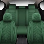 Premium Green Leather Car Seat Covers - Full Set, Waterproof, Universal Fit - Image 3