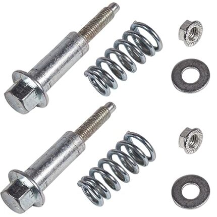 35129 M8x1.25x82mm Exhaust Bolts and Nuts Kit,Includes 2 Sets Exhaust Manifold Bolts+Exhaust Springs+Nuts+Gaskets For Subaru Acura Honda Lexus Toyota Mazda Pontiac Ford Isuzu 4682,Es491,18317 Antirust