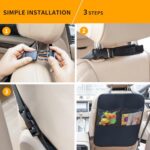 Car Kick Mats with Pockets | 2-Pack Universal Seat Back Protectors for Kids - Image 4