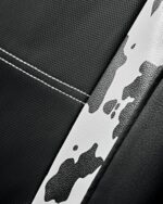 Leather Car Seat Covers: Cow Print Black PVC Bucket Seats, Universal Fit SUV Truck - Image 3