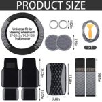 Luxury Bling 43pc Car Accessory Set for Women Crystal Seat Covers Mats Gray - Image 5