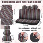 Frienda 26-Piece Boho Car Seat Cover Set with Steering Wheel Cover - Image 3