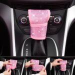 Pink Bling Diamond Car Accessories Set: Stylish Leather Seat Covers & Rhinestone Decor - Image 5