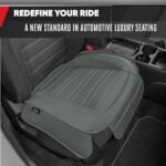 Premium Faux Leather Car Seat Covers Gray 2-Pack with Storage Pockets SUV Truck - Image 3