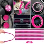 ROCEEI 43-Pc Fuzzy Car Seat Cover Set – Fluffy Pink Accessories - Image 4