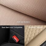 Black Panther Luxury Car Seat Covers Universal Fit Diamond Beige Leather Protector - Image 4