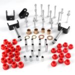 Cartalia Golf Cart Front and Rear End Repair Bushing Kits for 1993-Up Club Car DS, Deluxe Front & End Rebuild Kit with King Pin, Polyurethane Sleeves, Steel Plate Screws Replace OEM # 1016386 1015583