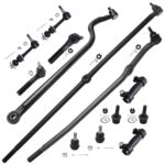 Detroit Axle - 4WD Front 13pc Suspension Kit for 2000 2001 2002 Dodge Ram 2500 3500, 4 Upper & Lower Ball Joints, 4 Inner & Outer Tie Rods, 2 Sway Bars, 2 Adjusting Sleeves, 1 Track Bar, Replacement
