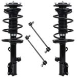 Detroit Axle - Front Struts Sway Bars for 2003-2008 Toyota Corolla Complete 2 Struts w/Coil Springs 2 Sway Bars 2004 2005 2006 2007 Replacement Ready Struts Suspension Kit