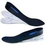 Dr. Shoesert 3-Layer Adjustable Height Increase Insoles, 3/4 Length Shock Absorption Cushion Heel Lift Inserts (Black, Large)