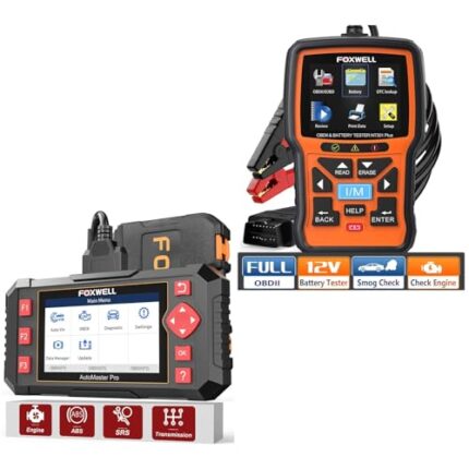 FOXWELL NT604 Diagnostic Code Reader Tool with NT301 Plus OBD2 Scanner Battery Tester for Check Engine Light