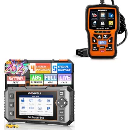 FOXWELL NT614 Elite OBD2 Scanner with 5 Resets ABS Bleeding/SAS Calibration/Oil/EPB/Throttle, Code Reader Scan Tools + NT301 OBD2 Scanner Live Data Professional Mechanic OBDII Diagnostic Code