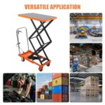 Heavy-Duty Hydraulic Scissor Lift Cart - 330lbs Capacity, 49.6" Height, Mobile Material Handler - Image 2