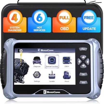 IF742 Car Scanner Diagnostic Tool with 6 Service Resets-ABS Bleed/EPB Reset/Battery Registration/SAS/Oil Reset/Throttle Relearn,Engine ABS SRS Transmission Code Scanner for Cars, WiFi Update Scan Tool