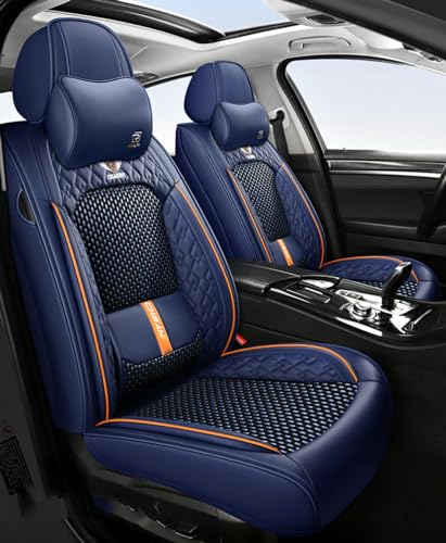 JBNCRYGD Full Coverage Car Seat Covers Universal Fit for Cars SUVs Pick-up Trucks with Waterproof Leatherette in Automotive Vehicle Interior Accessories,D