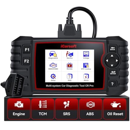 OBD2 Scanner Diagnostic Tool, iCarsoft CR Pro (2025 Version) Car Code Reader, All System in-Depth Scan, Battery Test,Live Data Graph, with Oil Reset,EPB,BMS,ETC,SAS,DP-F,ABS,TPMS,Injector Coding