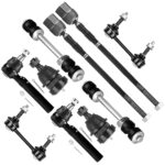 SCITOO 10pcs Suspension Kit Front Sway Bar Links Rear Sway Bar Links Inner Outer Tie Rod End Lower Ball Joint Fit 1999 2000 2001 2002 2003 2004 For Ford For Mustang (Not for SVT)