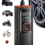 Skight Tire Inflator Portable Air Compressor - Powerful 150PSI & 2X Faster, Accurate Pressure LCD Display, Cordless Easy Operation - Portable Air Pump for Car, Motorcycle, E-Bike, Ball