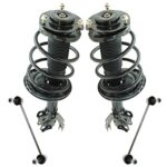 TRQ Front Suspension Kit Complete Strut & Coil Spring Assembly Sway Bar Stabilizer Link Compatible with 2012-2017 Toyota Camry