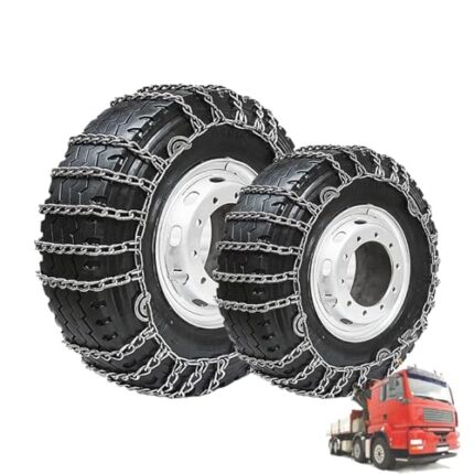 Set of 2 Tire Chains for Trucks 2pcs Snow Chains for Trucks Snow Chains for Car Tires Anti-Skid Thickening Tire Chains Winter Car Accessories No Jack Required 2pcs 285/80R22.5 2pcs 12R22.5