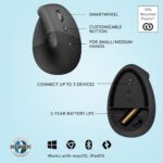 Logitech Lift Ergonomic Vertical Mouse – Wireless, Quiet Clicks, Multi-Device - Image 4