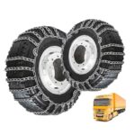 Set of 2 Tire Chains for Trucks 2pcs Snow Chains for Trucks Snow Chains for Car Tires Anti-Skid Thickening Tire Chains Winter Car Accessories No Jack Required 2pcs 7.50-16 2pcs 12R22.5