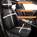 AOMSAZTO Custom Fit Mazda 6 Seat Covers 2007-2021 Faux Leather Black Red - Image 3