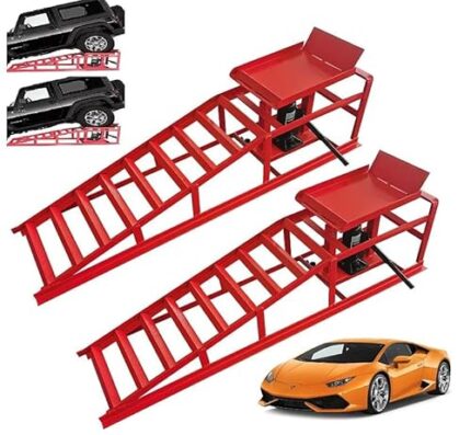 2 Pack Hydraulic Car Ramps 5T 10000lbs Low Profile Car Lift Service Ramps Truck Trailer,Height Hydraulic Vehicle Ramps