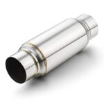 Exhaust Resonator 3" Inlet, A-KARCK 3" Inlet 3" Outlet 12" Overall Length Muffler Resonator Deep Tone Clear Up Rasp
