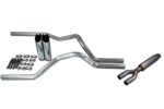 Truck Exhaust Kits - Shop Line Dual Exhaust Sytem 2.5 inch Aluminized Pipe Glasspack Chrome Tips