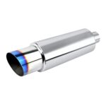 EVIL ENERGY Exhaust Muffler,Stainless Steel Exhaust Tip,Universal 15" Length (Burnt,2" Inlet 3" Outlet)