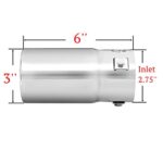 Chrome Stainless Steel Exhaust Tip - Adjustable 1.75-2.5" Inlet, Universal Fit Muffler Upgrade - Image 2