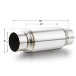 A-KARCK 3" Exhaust Resonator Muffler – Deep Tone, Reduces Rasp, 12" - Image 2