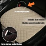 Povtii Beige Car Seat Cushion Pad – Breathable, Non-Slip, with Pocket - Image 6