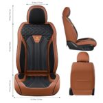 Premium Leather Car Seat Covers | Universal Fit 5-Seat Protection | Brown Black - Image 3