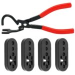 C Q CHANG QI Exhaust Hanger and Rubber Bracket Separation Exhaust Pliers and 4 Hole Exhaust Hanger Rubber Kit, Universal Exhaust Insulators Muffler Hangers Removal Tool (5PCS）
