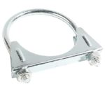 Zlirfy 1.75" 2" 2.25" 2.5" 2.75" U Bolt Clamp Muffler Exhaust Clamps,Metal U-Bolt Muffler/Exhaust Clamp,Heavy Duty U Bolt Muffer Exhaust Clamp Hanger for Pipes (2.5 Inch)