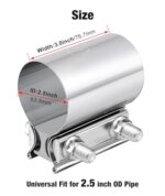 EVIL ENERGY 2.5 Inch Exhaust Clamp Stainless Steel Butt Joint Coupler - Image 2