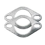 2 Pack High Temperature Exhaust Donut Gasket Fireproof Ring Flange Gasket Durable Automotive Replacement Parts (3 inch)
