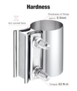 EVIL ENERGY 2.5 Inch Exhaust Clamp Stainless Steel Butt Joint Coupler - Image 3