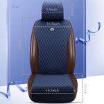 Red Rain Dark Blue Leather Car Seat Covers 11PCS Universal Fit SUV - Image 5