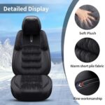 Infiniti QX60 Plush Winter Seat Covers Full Set Warm Soft Black 2014-2020 - Image 4