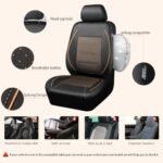 Premium PU Leather Car Seat Covers Full Set | Universal Fit | Airbag Safe | Black Gold - Image 5